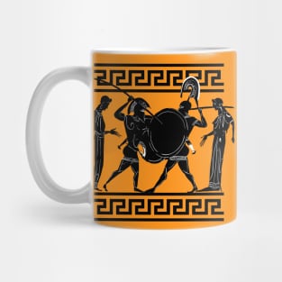 Old greek amphora warriors Mug